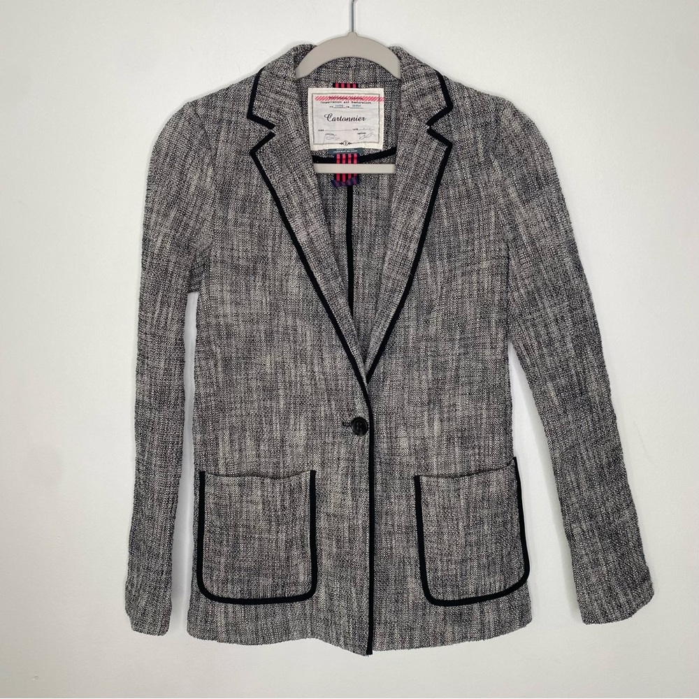 Anthropologie Cartonnier Tweed Blazer Jacket sz 0